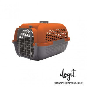 Transportin Pet Voyageur Mediano Naranja/Gris Dogit