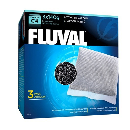 Cargas Filtro Carbón Activado C4, 3ud Fluval