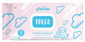 Toallitas para perro y gato De Talco (40 ud) Record